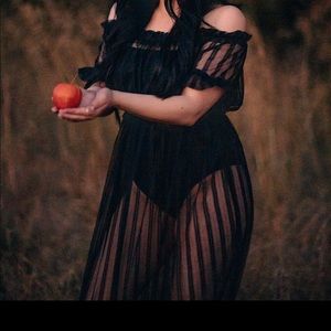 Tulle Off the Shoulder Striped Dress